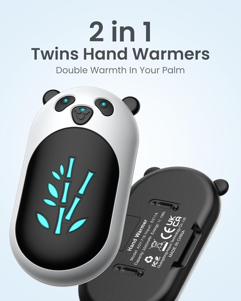 AaoLin Hand Warmers Rechargeable 2 Pack, 6000mAh Electric Hand Warmer Reusable, 20Hrs Long Heating, Portable Pocket Heater Handwarmer for Women Men, Outdoor Camping, Hunting Gear - Image 2
